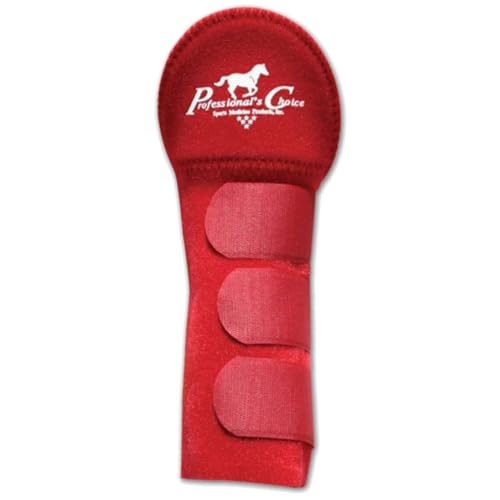 PROFESSIONAL'S CHOICE Horse Tail Wrap with Padded Protection, Crimson Red | Non-Slip Tail Guard with Adjustable Fasteners, Universal Fit, Travel & Stall Use - color: Crimson Red