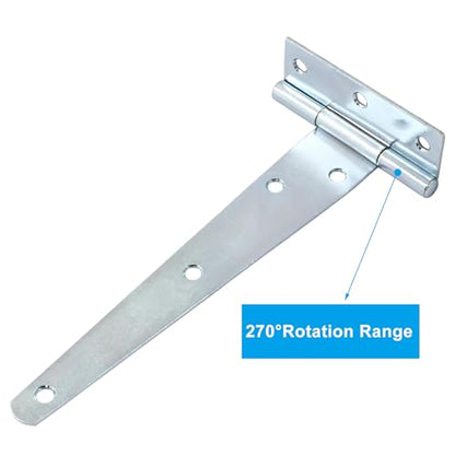 Murtenze 6-Pack 6 Inch Silver T-Strap Shed Hinge - color: Silver, size: 6 Inch - 6Pack