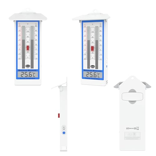 Digital Greenhouse Thermometer - Max Min Thermometer for Greenhouse or Garden, Maximum and Minimum Temperatures, Indoor Outdoor Accessory