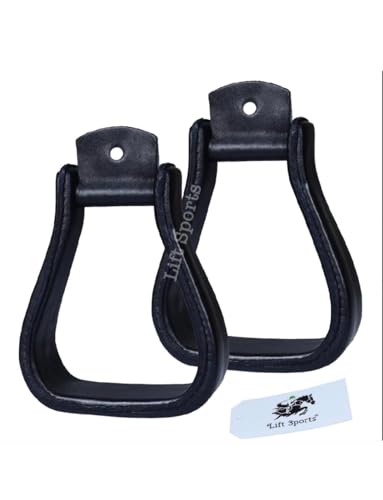 Black Brown Cow Hide Leather Horse Riding Western Saddle Stirrups
