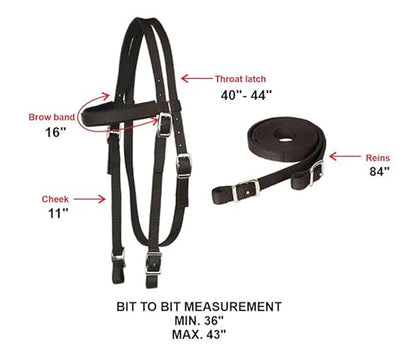 Majestic Ally Nylon Padded Equestrian Browband Headstall, Reins & BreastCollar Set for Horse- Full - color: Purple