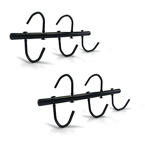 2Pcs Steel Tack Rack with Swivel Hooks for Horses Black Hanging Bridle Hooks Portable Tack Hangers Horse Tack Room Organizer Horse Tack Holder Stall Room Fence Trailer Accessories