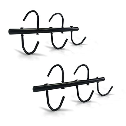 2Pcs Steel Tack Rack with Swivel Hooks for Horses Black Hanging Bridle Hooks Portable Tack Hangers Horse Tack Room Organizer Horse Tack Holder Stall Room Fence Trailer Accessories