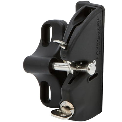 National Hardware LokkLatch Keyed Gate Latch, Polymer, Adjustable, Black | Key-Lockable Latch with Stainless Steel Components, 4-9/16 in Gap Range, Fits Wood, Metal and Vinyl Gates