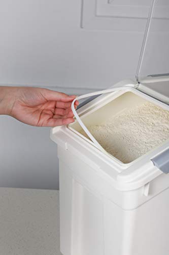 EonTone Flour Storage Container 25 Liters (30 Lb‎) Pack-6 with Lockable Lid Wheels BPA-Free Ingredient Storage Bins - size: 25 Liters (pack of 6)