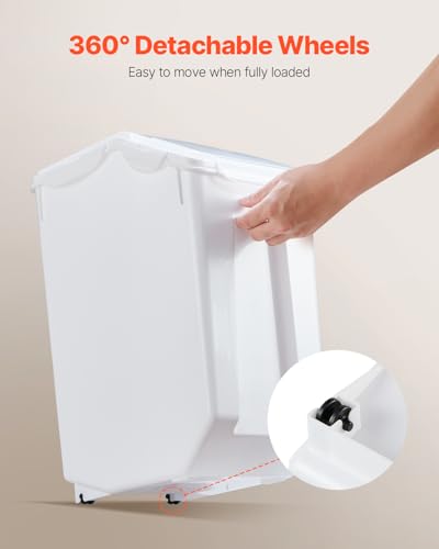 VEVOR Rice Storage Container, 4.5Gallon/20L x2 Capacity Large Dog Food Dispenser Bin, Kitchen Ingredient Grain Cereal Flour Bin, Pet food Containers with Wheels, 2 Measuring Cups, Airtight Lid, 2 Pack - size: 4.5 Gallon*2
