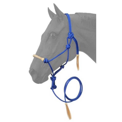 Tough1 Rawhide Noseband Rope Halter with Lead - color: Royal Blue