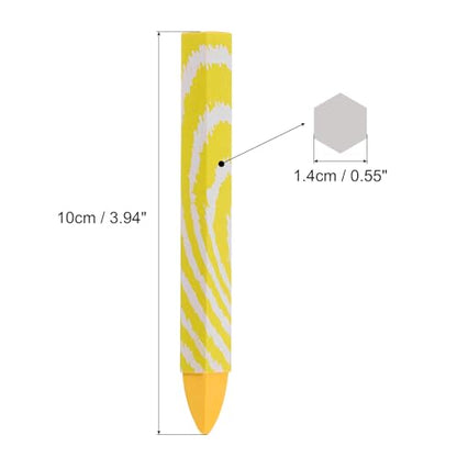 PATIKIL Lumber Marking Crayons, 6 Pack 4"x0.55" Hex Wax Tire Marker Crayons Yellow - color: Yellow