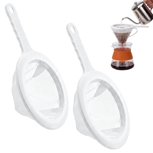 2 Pcs Fine Nylon Mesh Strainer, 100+200 Mesh Ultra Mesh Sieve Mini Kitchen Colander Food Yogurt Mesh Sieve for Filtering Yogurt Juice Milk Honey Coffee Flour