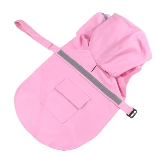 NACOCO Large Dog Raincoat Adjustable Pet Water Proof Clothes Lightweight Rain Jacket Poncho Hoodies with Strip Reflective (M, Pink) - color: Pink, size: Medium (Pack of 1)