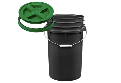 House Naturals 7 Gallon Large Bucket with Air Tight Screw On Lid- Food Grade BPA Free(Pack of 2) Made in USA