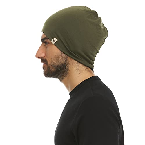 Minus33 Merino Wool Micro Weight Reversible Beanie - color: Olive Drab / Black