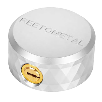 Puck Lock with Hasp | for RVs, Trucks, Trailers, Vans, Heavy Duty Security Lock - color: Silver