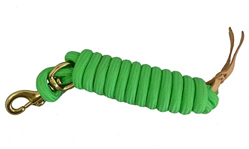 AJ Tack 9 Ft Nylon Lead Rope, 5/8 in, Leather Popper - color: Red