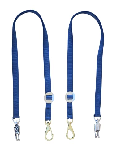 Tack Shack of Ocala Nylon Quick Release Cross Ties, Set of 2, Cross Ties for Barn, Stable Supplies - color: Navy
