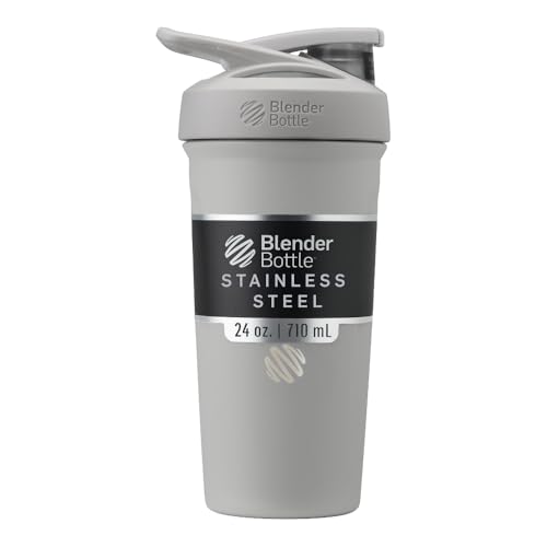 BlenderBottle Sport Flip Stainless Steel Shaker Bottle 24 oz Grey - color: Grey, size: 24 Ounces, style: Flip