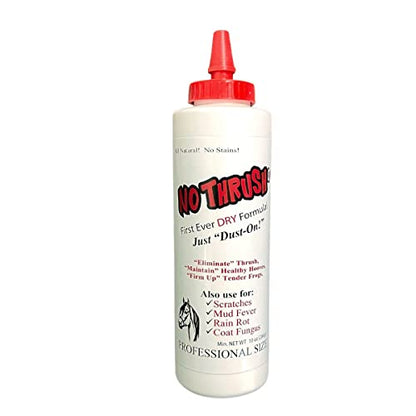 Four Oaks Farm Ventures, No Thrush Dry Powder Treatment for Horses - Wound Care, Scratches, Rain Rot, Mud Fever, Coat Fungus - All Natural Ingredients, Non-caustic, Easy to Use Powder Formula (10 oz) - size: 10 Ounce