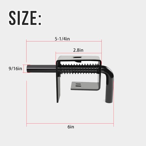 Trailer Gate Spring Latch,Anti-Rust Black Coating,Strong Steel,1Pc