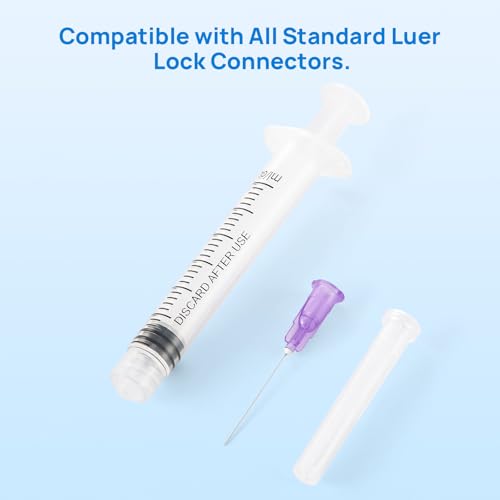 JMU 100 Pcs Dental Irrigation Syringes 3cc with 30G - size: 3ML 30G