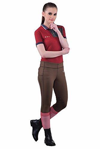 TuffRider Women's Ventilated Schooling Tights - color: Chocolate/Chocolate, size: Small