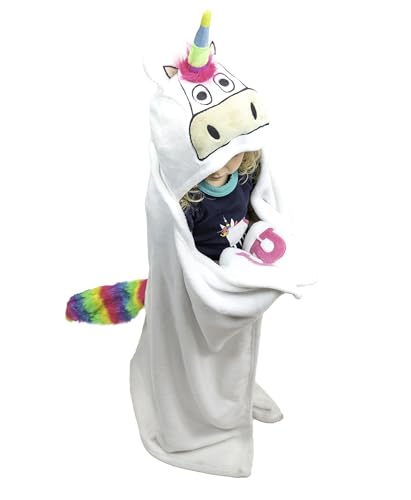 Lazy One Wearable Hooded Blanket for Kids, Animal Hooded Blanket (Unicorn) - color: Unicorn