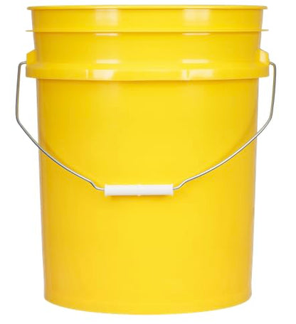 House Naturals 5 Gallon Food Grade Plastic Bucket with Air Tight Screw on Lid Made in USA Container (Yellow Bucket with Black Lid) - color: Yellow Bucket With Black Lid