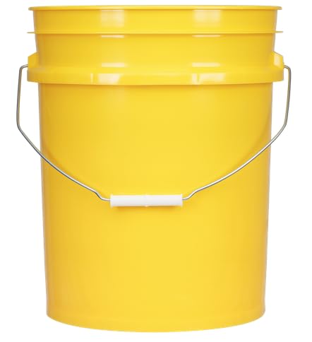 House Naturals 5 Gallon Food Grade Plastic Bucket with Air Tight Screw on Lid Made in USA Container (Yellow Bucket with Clear lid) - color: Yellow Bucket With Clear Lid