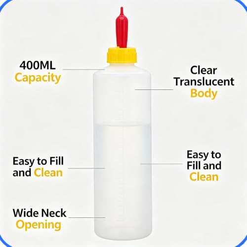 5Pack 400ML Goat and Lamb Feeding Bottles with Silicone Nippl