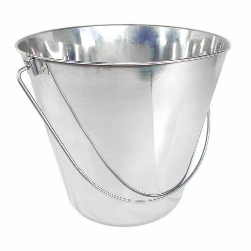 3 Gallon Stainless Steel Bucket - Flat-Side Metal Bucket 13 Quart - size: 13 Quarts