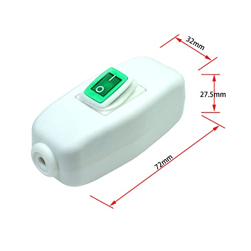 Outdoor Waterproof Rocker Switch, White, Green Indicator, 6A 250VAC | Waterproof IP65, 6A-15A Large Current, 250V 125VAC, T85 Rated - color: 2PCS Green led