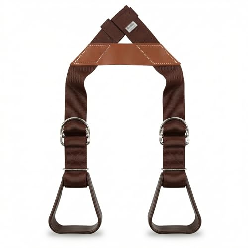 Southwestern Equine Buddy Stirrups for Kids, Adjustable, Nylon Stirrups, Lightweight Plastic with Leather Reinforcement, Trail Riding, Arena,