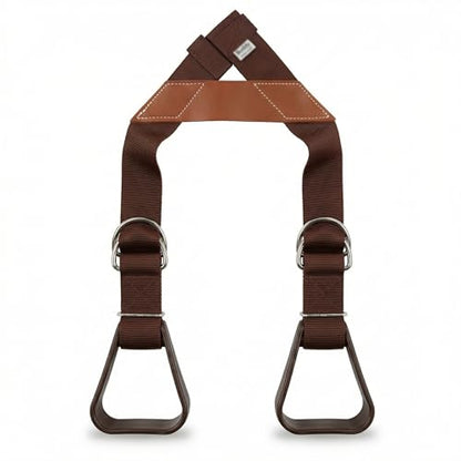 Southwestern Equine Buddy Stirrups for Kids, Adjustable, Nylon Stirrups, Lightweight Plastic with Leather Reinforcement, Trail Riding, Arena,
