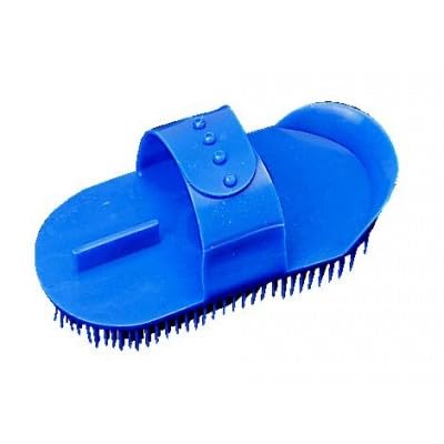 Horse Grooming Curry Comb Blue Color Plastic with Adjustable Strap which is designed to be easy to use for all Veterinarians.