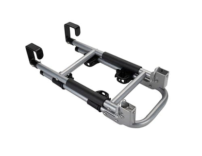 Camco RV Ladder Mount Bike Rack - Easily Holds 2 Bikes & Folds for Convenient RV Storage - Max Weight Capacity of 60 lbs - Designed w/Heavy Duty Steel (51492)