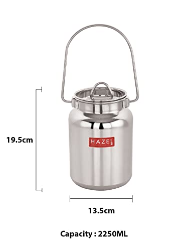 HAZEL Stainless Steel Grease Oil Pot With Lid | Airtight Milk Kitchen Container (76 Fl.Oz) - size: 76 Fl.Oz