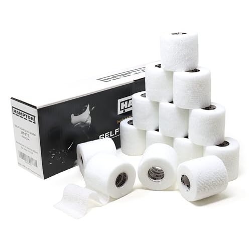 Hampton Adams Self Adhesive Bandage Wrap, Pet Safe, Cohesive Hold - color: White