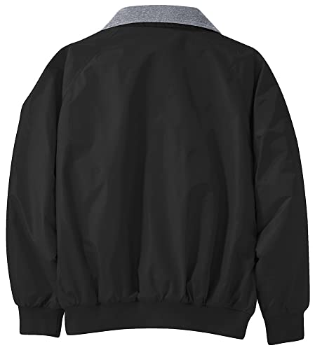 Joe's USA Men's Heavyweight Fleece Lined Water-Resistant Jackets in 12 Colors - color: True Black/ Grey Heather, size: X-Small
