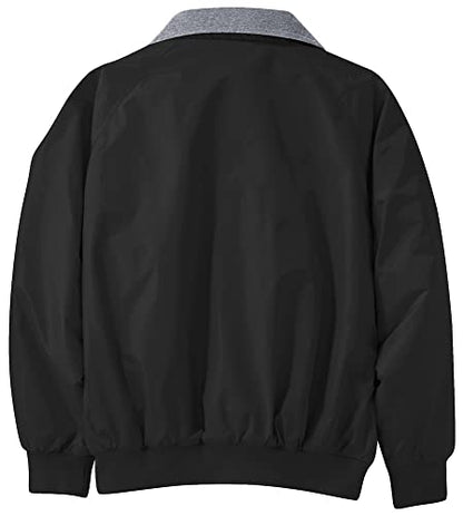 Joe's USA Men's Heavyweight Fleece Lined Water-Resistant Jackets in 12 Colors - color: True Black/ Grey Heather, size: Large Tall
