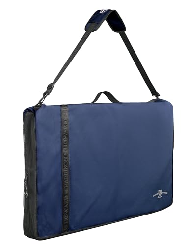 Harrison Howard Western Saddle Pad Carrier - Holds Multiple Pads With Vented Sides - English or Western Tack Bag - Navy - color: navy