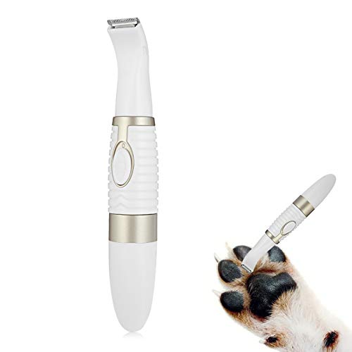 Dog Clippers, Cordless Cat and Small Dogs Clipper, Low Noise Electric Pet Trimmer, Dog Grooming Clippers for Trimming The Hair Around Paws, Eyes, Ears, Face, Rump … - color: White