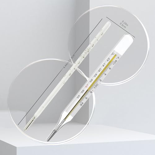 ℉ &℃ Oral Thermometer for Adults and Kids 2PCS - Glass Thermometer for Rectal Temperature - Accurate Easy Reading - AiBi TECH