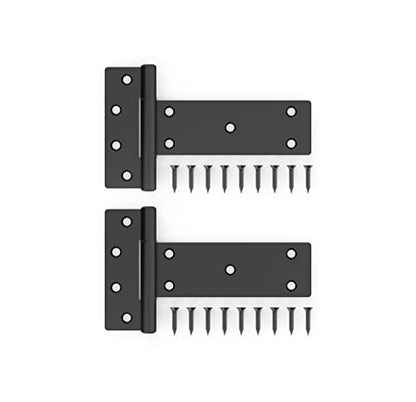 National Hardware Industrial Gate T-Hinges, 6 in, Steel, 2-Pack, Black