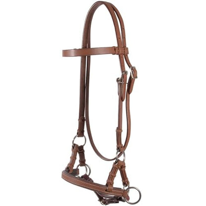 Billy Royal Schneiders Padded Nose Leather Side Pull | Ideal Bitless Training Aid | Hand Rubbed & Oiled Heavyweight Harness | Comfortable Padded Noseband | Adjustable & Durable