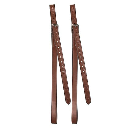 Exion Pre-Stretched English Stirrup Leathers | Non-Stretch Genuine Leather Stirrup Straps for English Saddles | 18 Numbered Holes Stainless Steel Buckles | Pair Black Havana Oak 48 54 58 62 - color: Oak Brown, size: 155 cm / 62"
