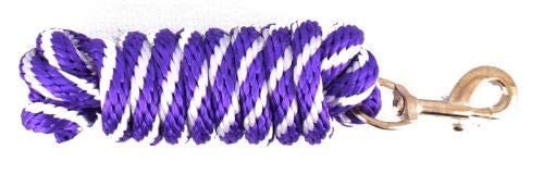 8' Braided Derby Lead Rope - color: Purple/White