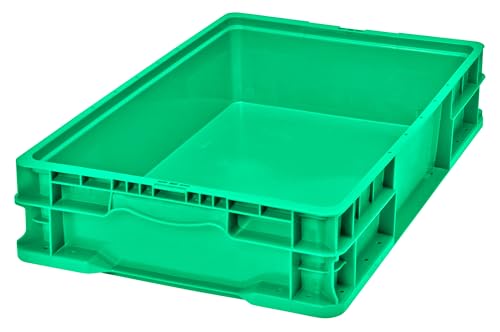 Hudson Exchange 24 x 15 x 5" (3 Pack, 5.2 Gallon) Straight Wall Handled Storage Container Tote, Green - color: Green