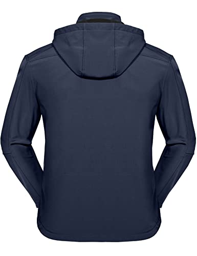 Little Donkey Andy Men’s Removable Hood Softshell Fleece Jacket - color: A.navy, size: 3X-Large