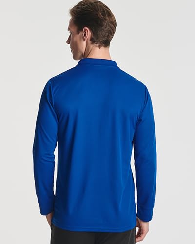 3 Pack Mens Long Sleeve Polo Shirts Dry Fit Golf Work Casual Collared Tops - color: Set 7, size: Small