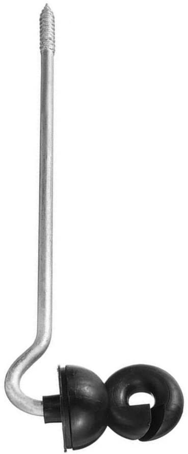 Electric Fencing Offset Long Distance Goose Neck Screw-in Ring Insulator w/8.8 inch Support PK100 with a Free Socket Tool - size: PK100