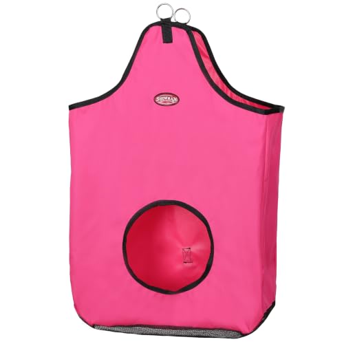 Showman Heavy Denier Nylon Hay Bag w/Mesh Bottom - color: Pink
